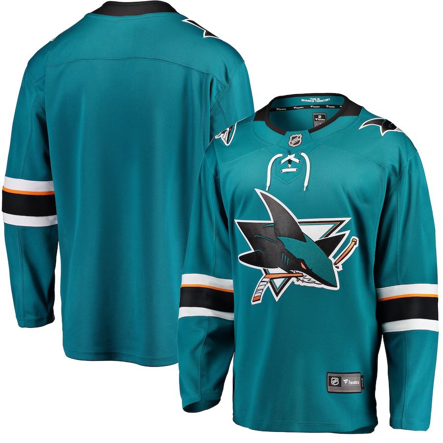 Men San Jose Sharks Fanatics Branded Teal Breakaway Home NHL Jersey->san jose sharks->NHL Jersey